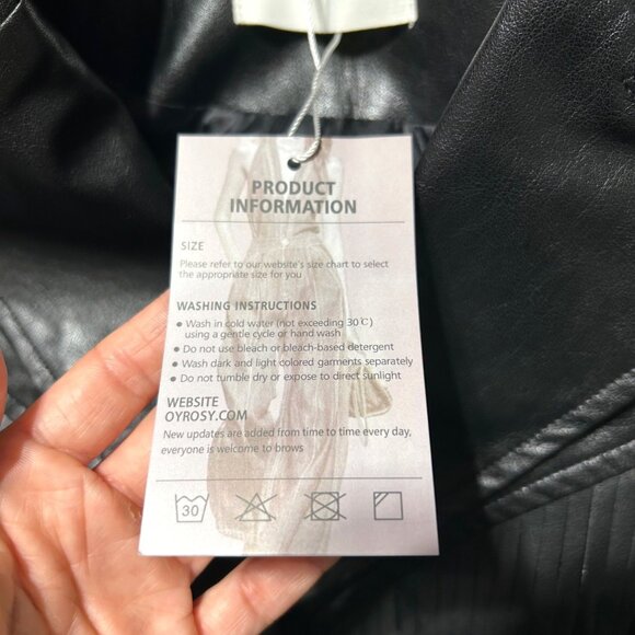 Oyrosy Womens Large Genuine black fringed Jacket Blazer Casual - Picture 8 of 11